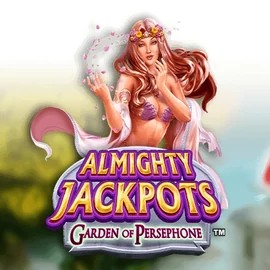 Almighty Jackpots: Garden of Persephone online game logo by Novomatic on cazeuscasinos.es