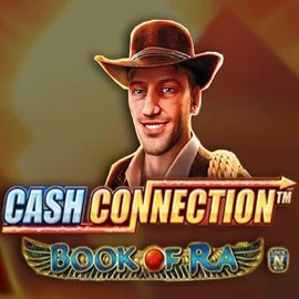 Cash Connection Book Of Ra online game logo by Novomatic on cazeuscasinos.es