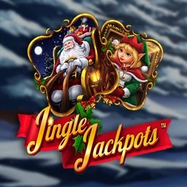 Jingle Jackpots slot logo by Dragon Gaming at Cazeus Casino