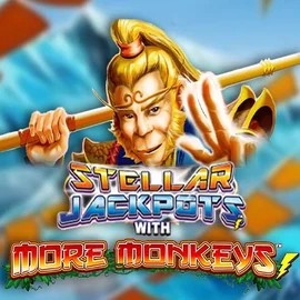 Stellar Jackpots with More Monkeys slot visual from Lightning Box Game available on cazeuscasinos.es
